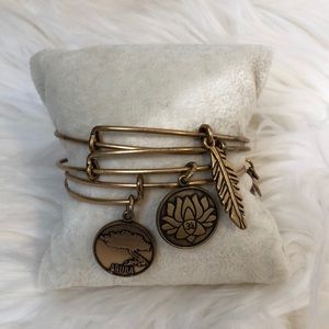Gold Alex & Ani Bracelet Set